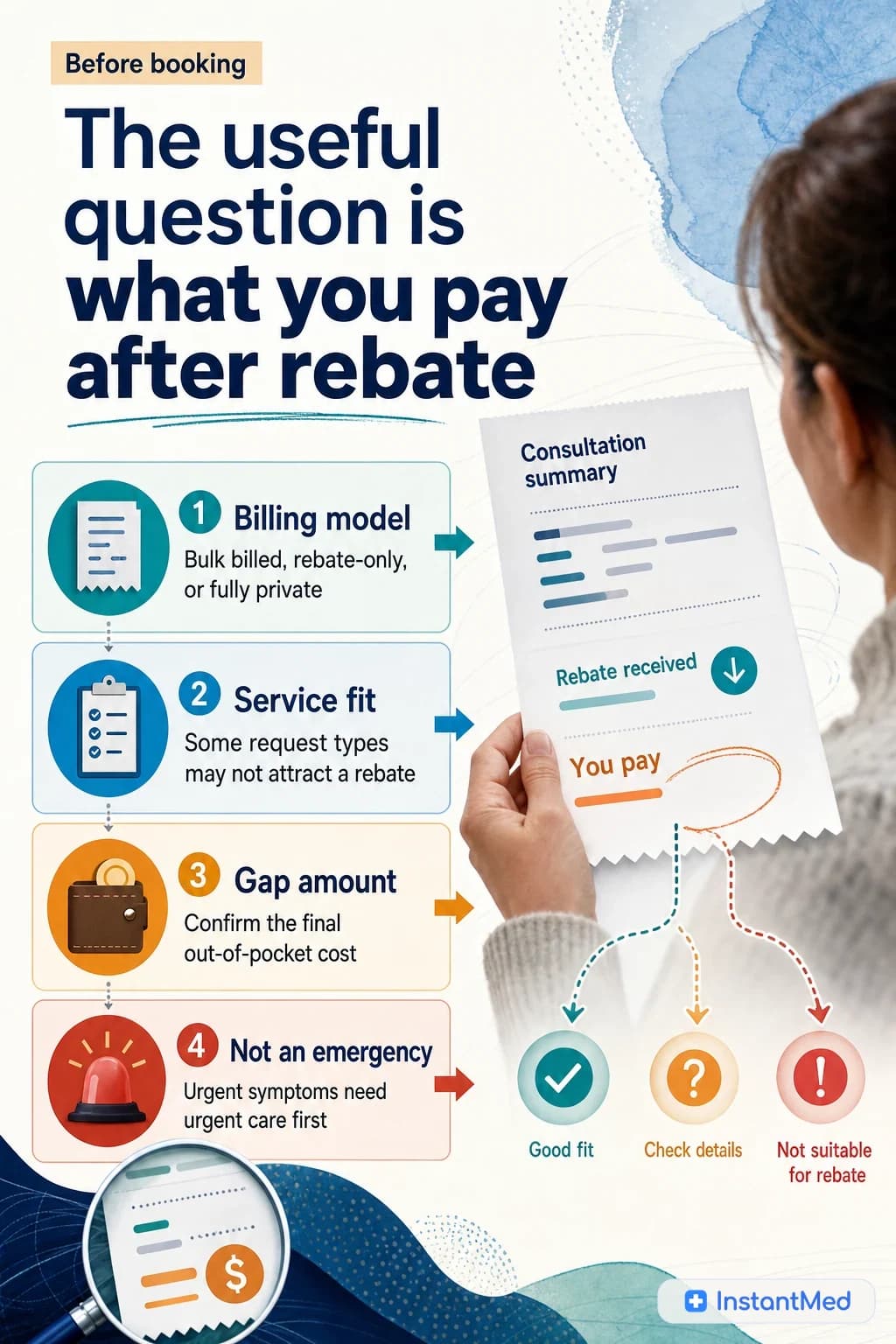 The useful question is what you pay after rebate: Patients need to check billing model, Medicare eligibility, item fit, and any gap before assuming no cost.